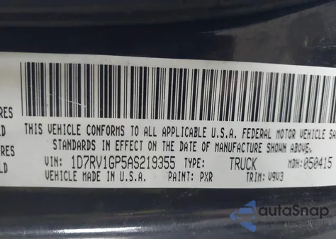 2010 Dodge Ram 1500 z USA, uszkodzony, nr VIN 1D7RV1GP5AS219355